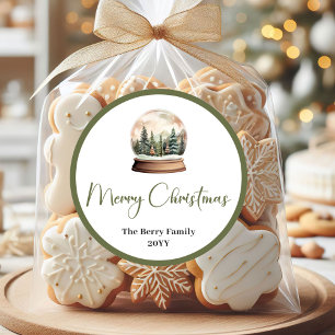 Adesivo de Etiqueta de Natal Chic Neutro Família N