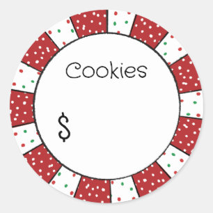 Adesivo de etiqueta de preço de biscoitos de Natal