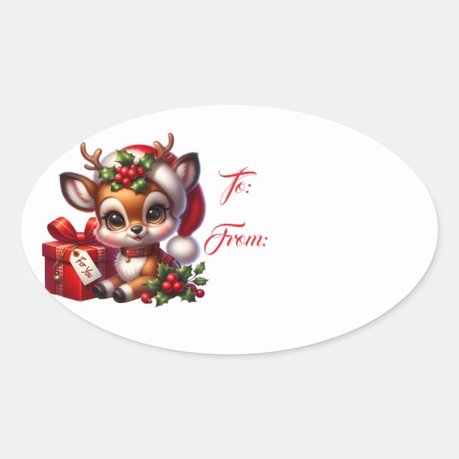 Adesivo de Etiqueta de Presente de Férias de Natal (Frente)