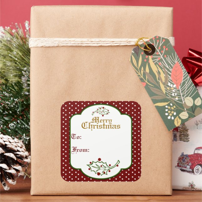 Adesivo de etiqueta de presente de Natal antigo (Feriado)