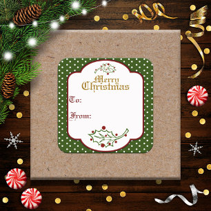Adesivo de Etiqueta de Presente de Natal Antigo