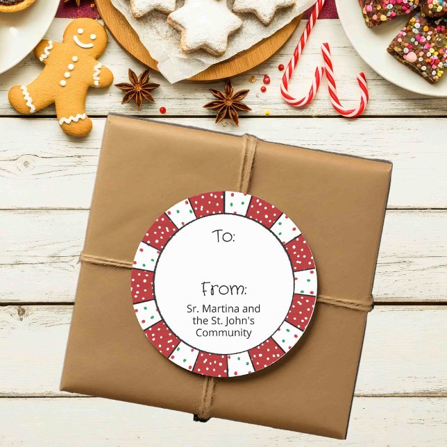 Adesivo de Etiqueta de Presente de Natal Biscoitos (Criador carregado)