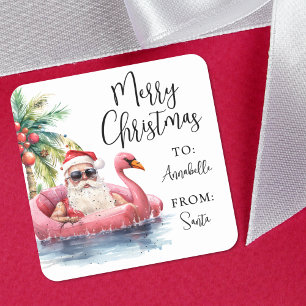 Adesivo de etiqueta de presente de Natal da Praia 