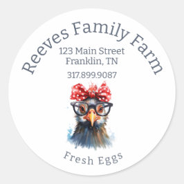 Adesivo de Etiqueta Redondo de Caixa de Ovos Galin
