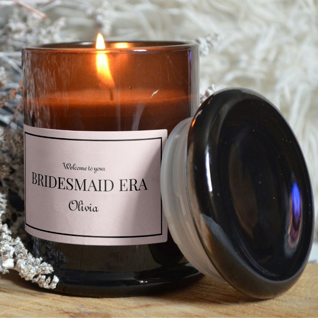 Adesivo de Etiqueta Rosa e Preto Bridesmaid Era (Criador carregado)