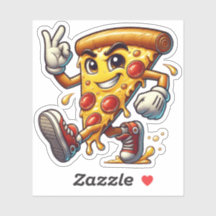 Adesivo de Fatia de Pizza Engraçada com Atitude 