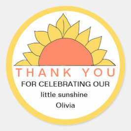 Adesivo de Favor de Obrigado Little Sunshine
