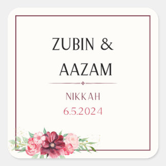 Adesivo de favor Nikkah, adesivos personalizados
