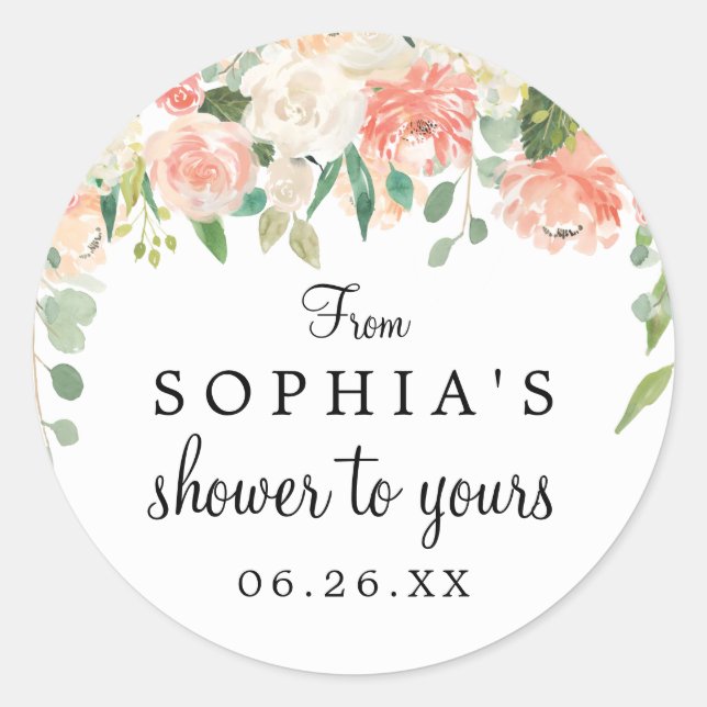 Adesivo De Favor Redondo - Pêssego Bonito (Frente)