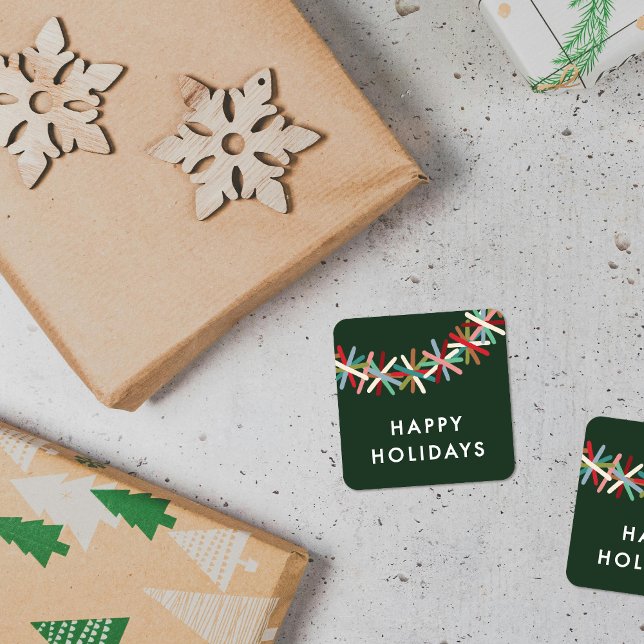 Adesivo de Feliz Natal com Guirlanda de Purpurina  (Criador carregado)