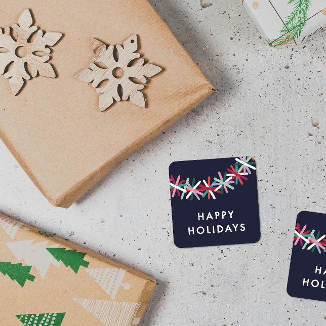 Adesivo de Feliz Natal com Guirlanda de Purpurina  (Criador carregado)