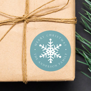 Adesivo de Feriado Azul de Neve Moderno