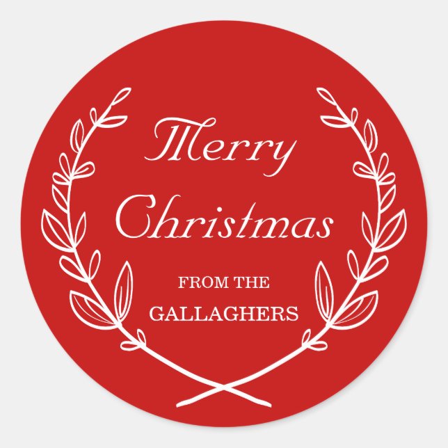 Adesivo de Feriado Laurel Personalizado por Cor Pe (Frente)