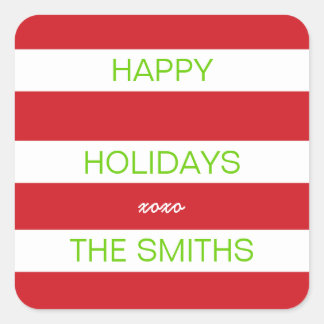 Adesivo de feriados felizes (vermelho e branco)