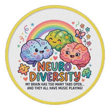 Adesivo de ferro engraçado da Neuro Diversidade