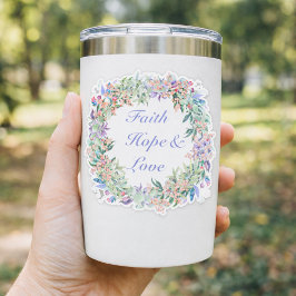 Adesivo de Flor de Coroa de Fé Esperança & Amor