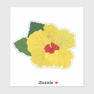 Adesivo de Flor de Hibisco Amarelo