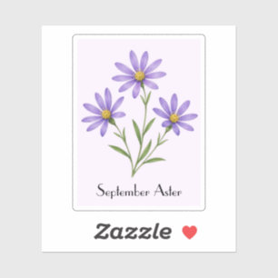 Adesivo de Flores de Áster de Setembro