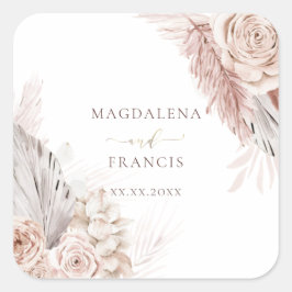 adesivo de flores de boho do casamento