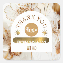 Adesivo de flores marrons elegantes