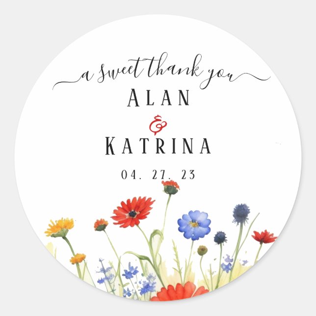 Adesivo de flores silvestres da primavera (Frente)