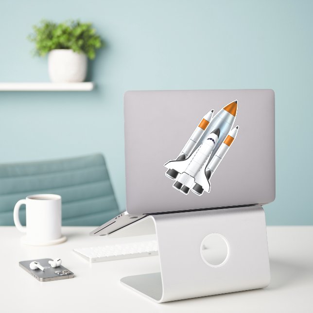 Adesivo de Foguete da Força Espacial (Laptop na mesa)