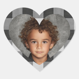 Adesivo de Foto Coração Xadrez Búfalo Imagem Perso