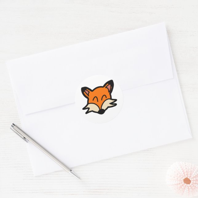 Adesivo de Fox de Corte Personalizável (Envelope)
