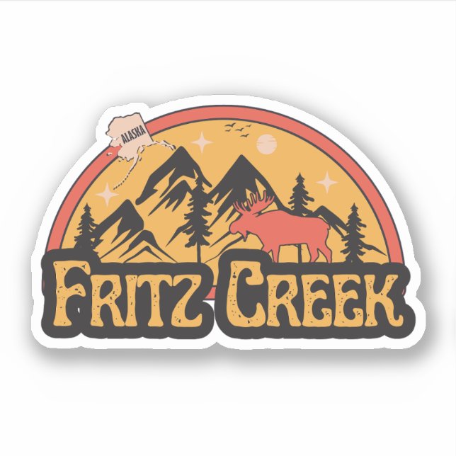 Adesivo de Fritz Creek, Alasca (Frente)
