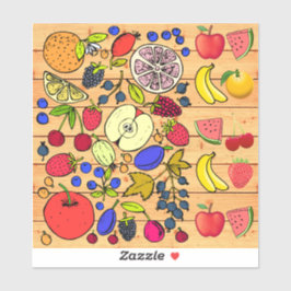 Adesivo de Frutas Kawaii Vintage para crianças
