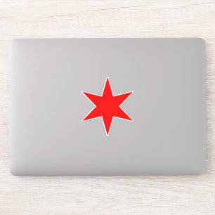 Adesivo de galhardete vermelho de Chicago com 6 po