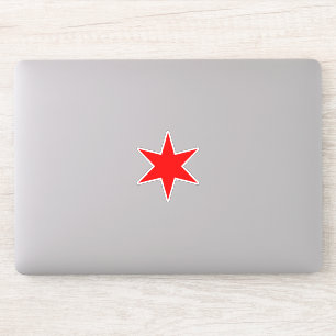 Adesivo de galhardete vermelho de Chicago com 6 po