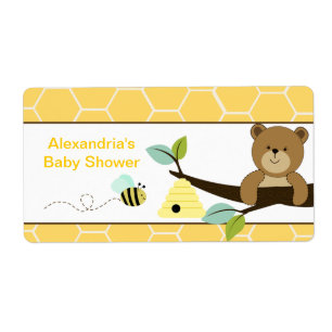 Adesivo de Garrafa de Água Grande Honey Bear e Abe