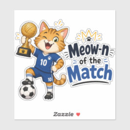 Adesivo de Gato de Futebol do Homem do Jogo
