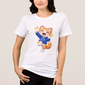Adesivo de Gato Fofo com Grande Sorriso