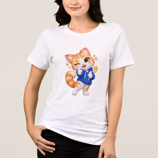 Adesivo de Gato Fofo Piscando (Frente)