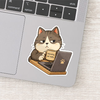 Adesivo de Gato Não Muito Interessante