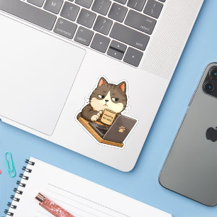Adesivo de Gato Não Muito Interessante