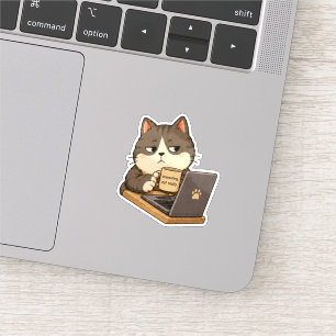 Adesivo de Gato Não Muito Interessante