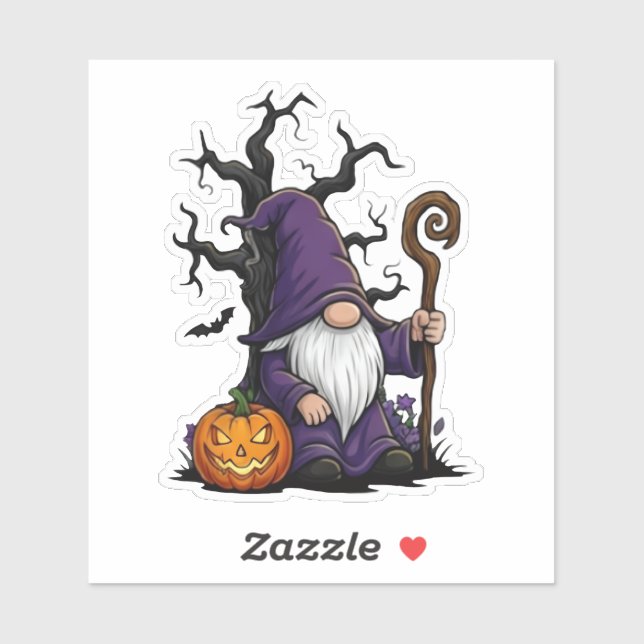 Adesivo de Gnomo de Halloween (Folha)