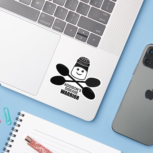 Adesivo de Guerreiro da Doença de Addison (Notebook com iPhone)