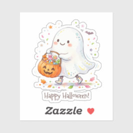 Adesivo de Halloween de Doces de Truque ou Tratame