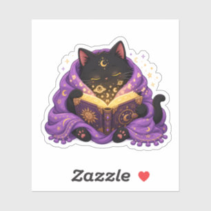 Adesivo de Halloween de Gatinho Amante de Livros M