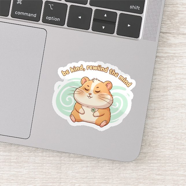 Adesivo de Hamster Atento – Seja Gentil Rebobine a (Detalhe)