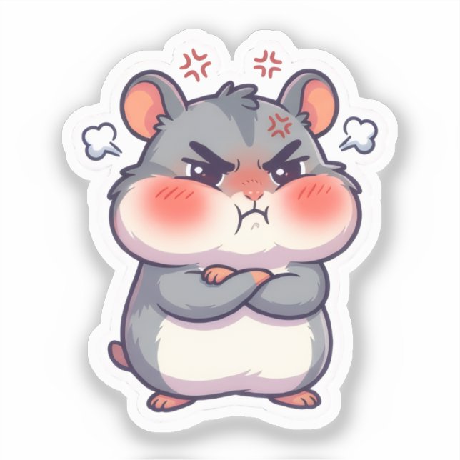 Adesivo de Hamster Mal-humorado (Frente)