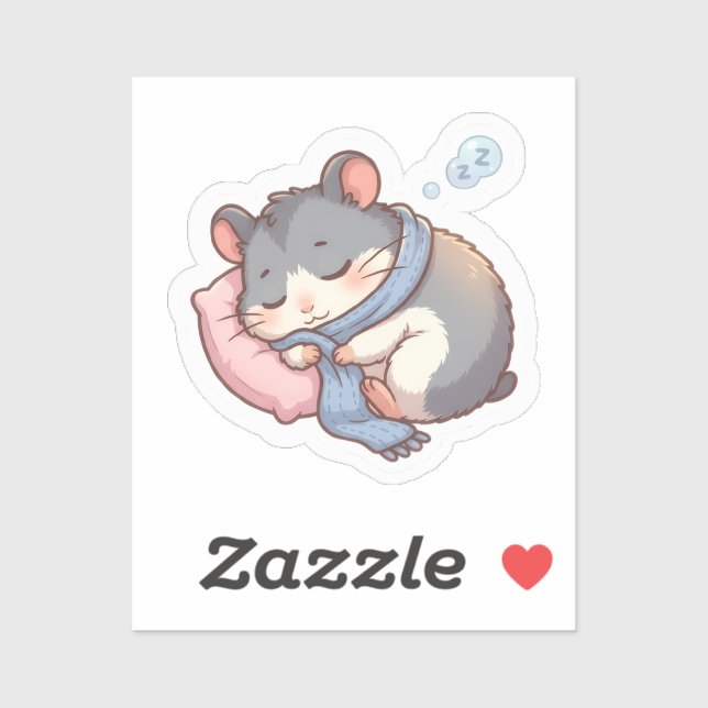 Adesivo de Hamster Sonolento ⭐ (Folha)
