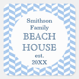 Adesivo de Herringbone Blue Beach House