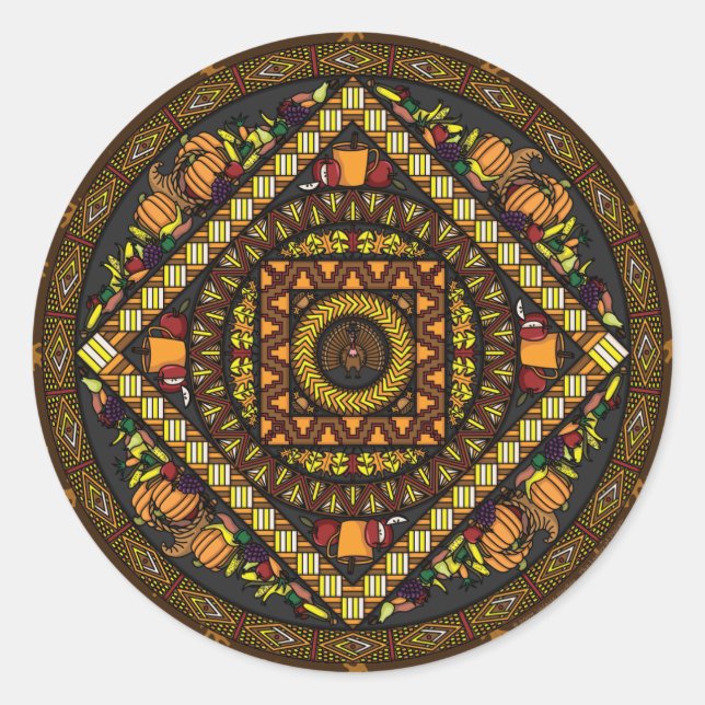 Adesivo de ícones de Ação de Graças (Frente)