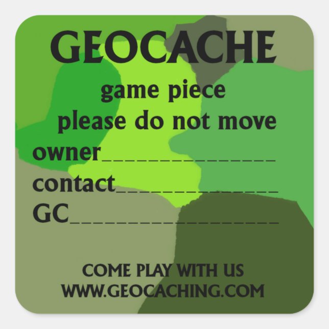 Adesivo de identificação de geocache (Frente)
