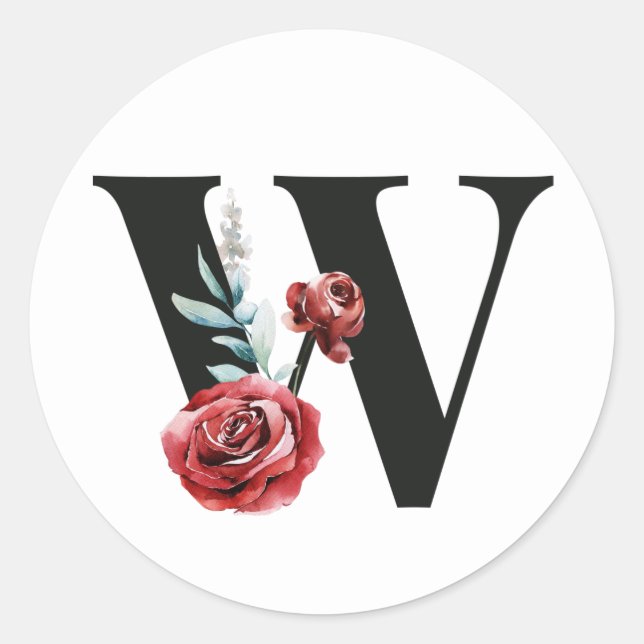 Adesivo de iniciais das férias de Inverno letra W (Frente)